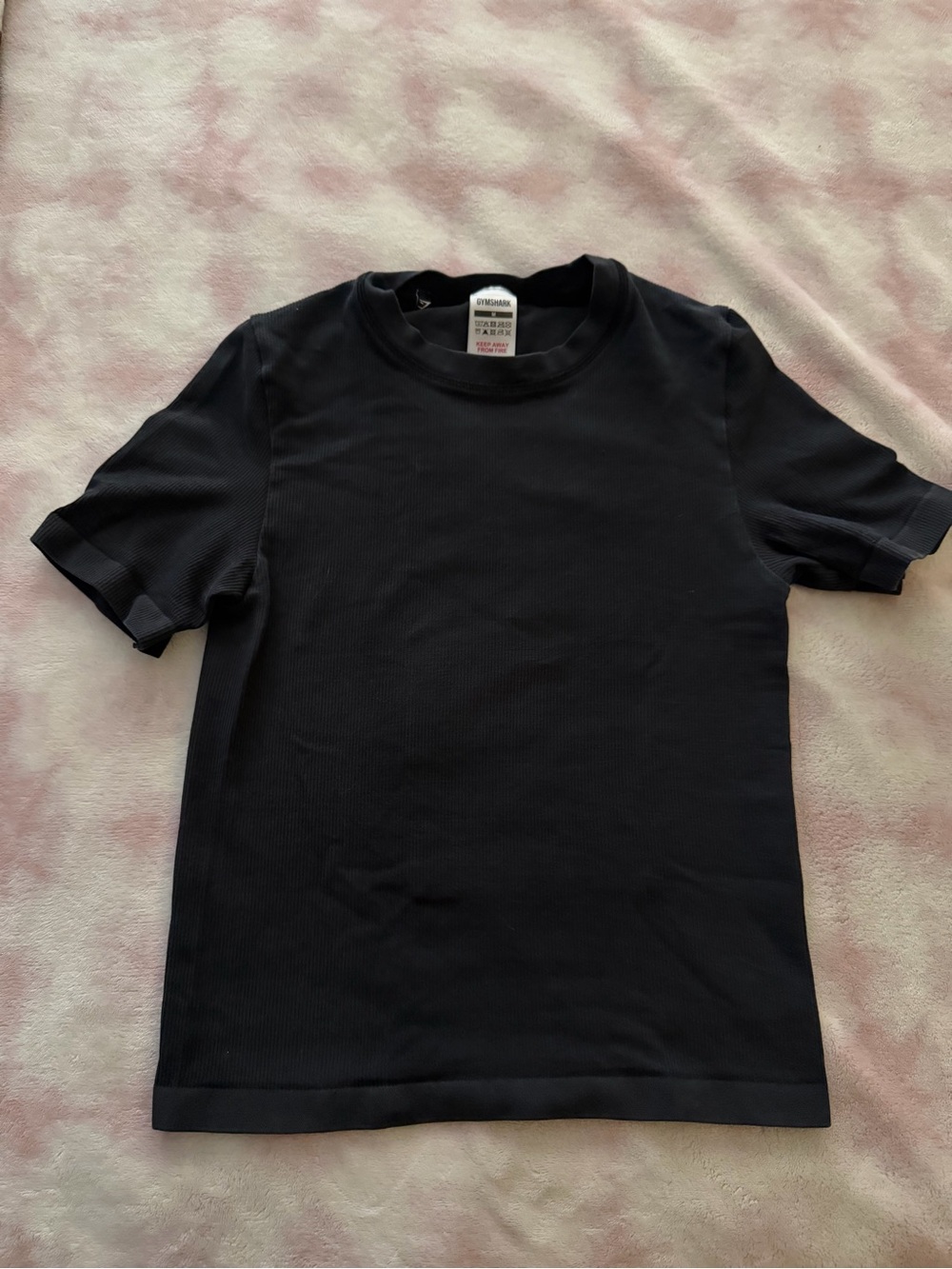 Gymshark Black Ribbed Short Sleeve Tee
